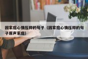 因家庭心情压抑的句子（因家庭心情压抑的句子原声家庭）