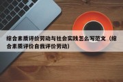 综合素质评价劳动与社会实践怎么写范文（综合素质评价自我评价劳动）