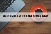 政治用英语怎么说（我喜欢政治用英语怎么说）