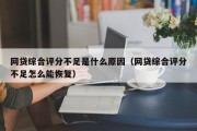 网贷综合评分不足是什么原因（网贷综合评分不足怎么能恢复）