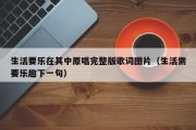 生活要乐在其中原唱完整版歌词图片（生活需要乐趣下一句）