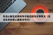 生活心酸又无奈的句子励志短句文案英文（生活无奈伤感心酸英文句子）